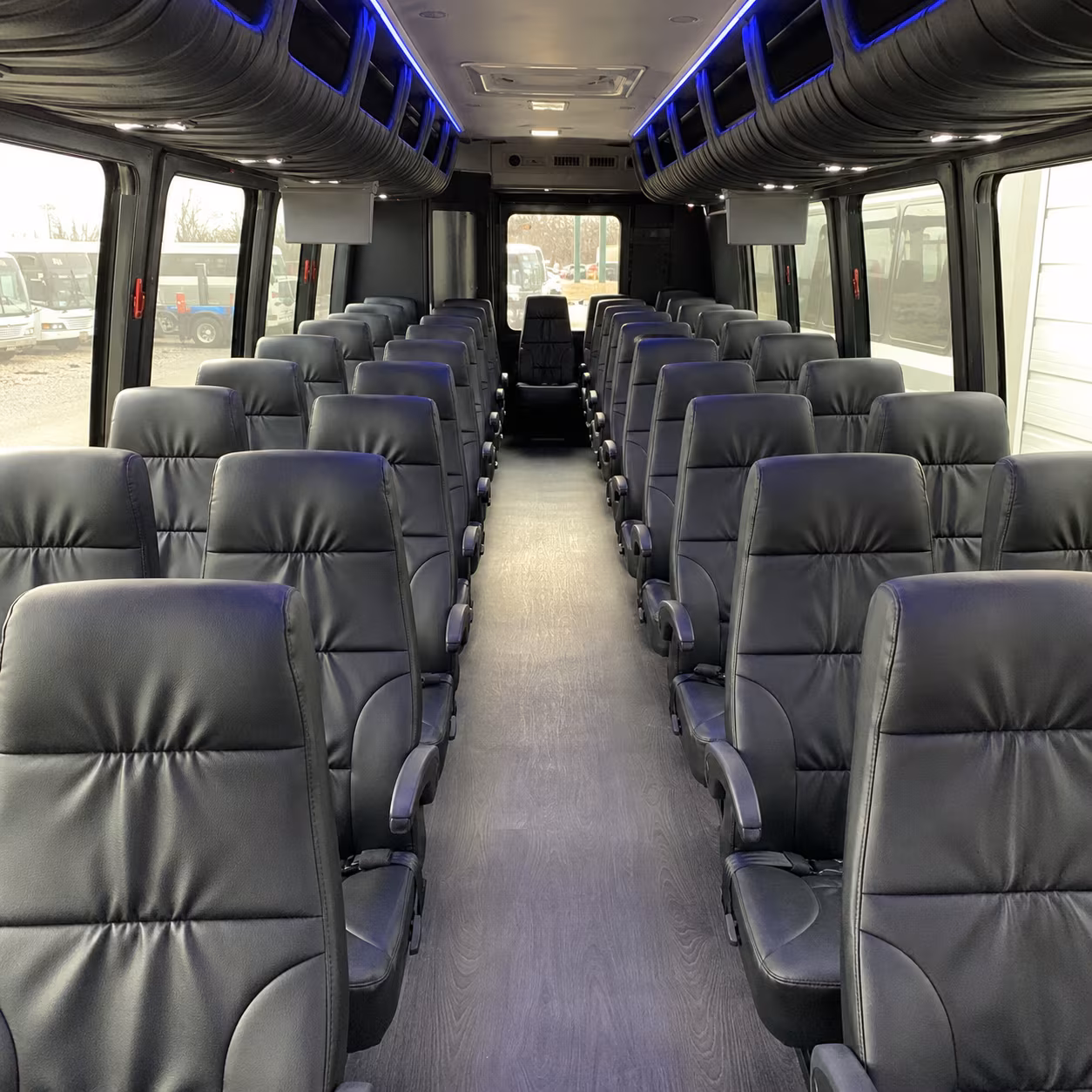 new rochelle 25 passenger minibus interior