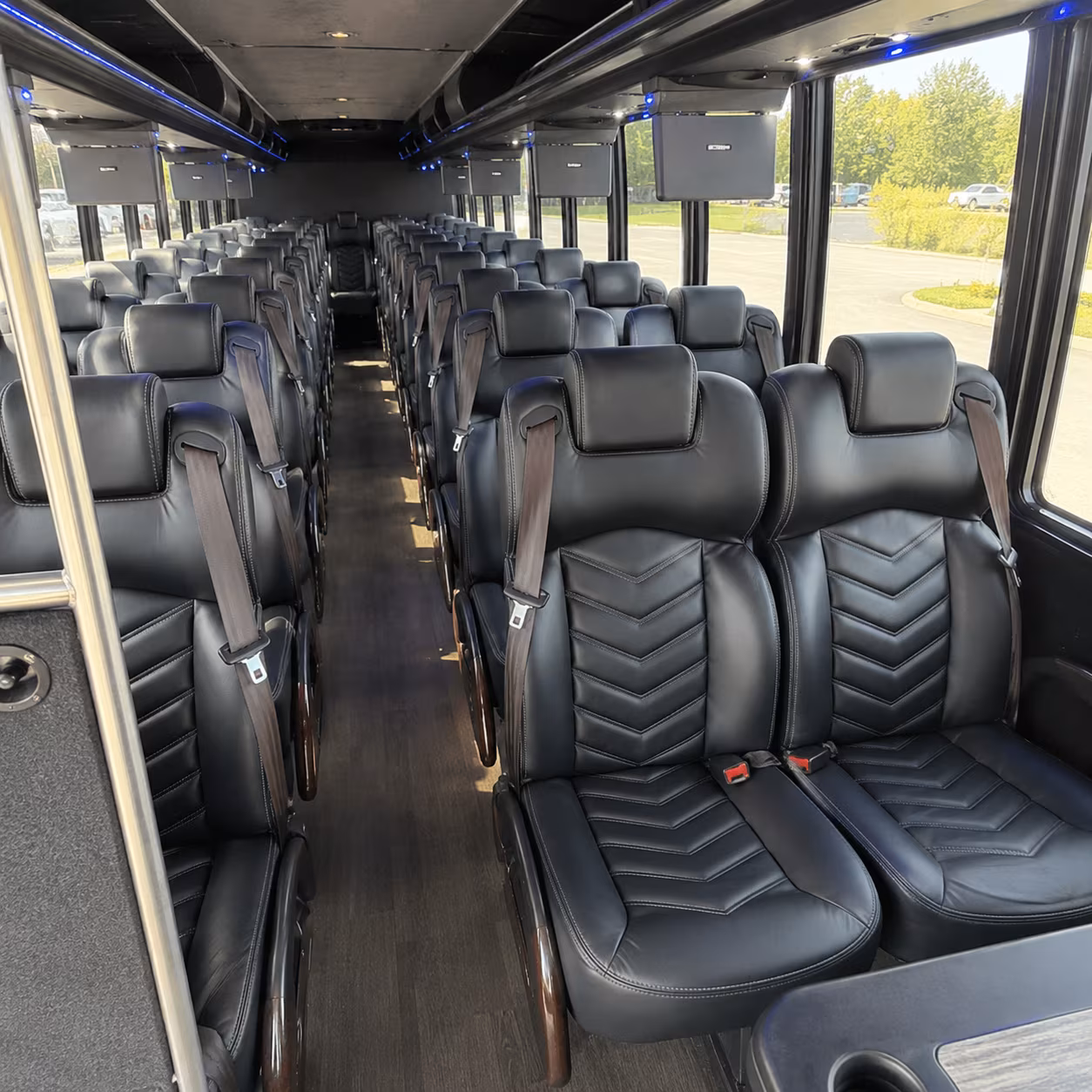 new rochelle 28 passenger minibus inside