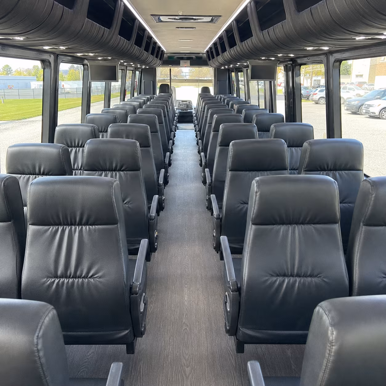 new rochelle 28 passenger minibus interior