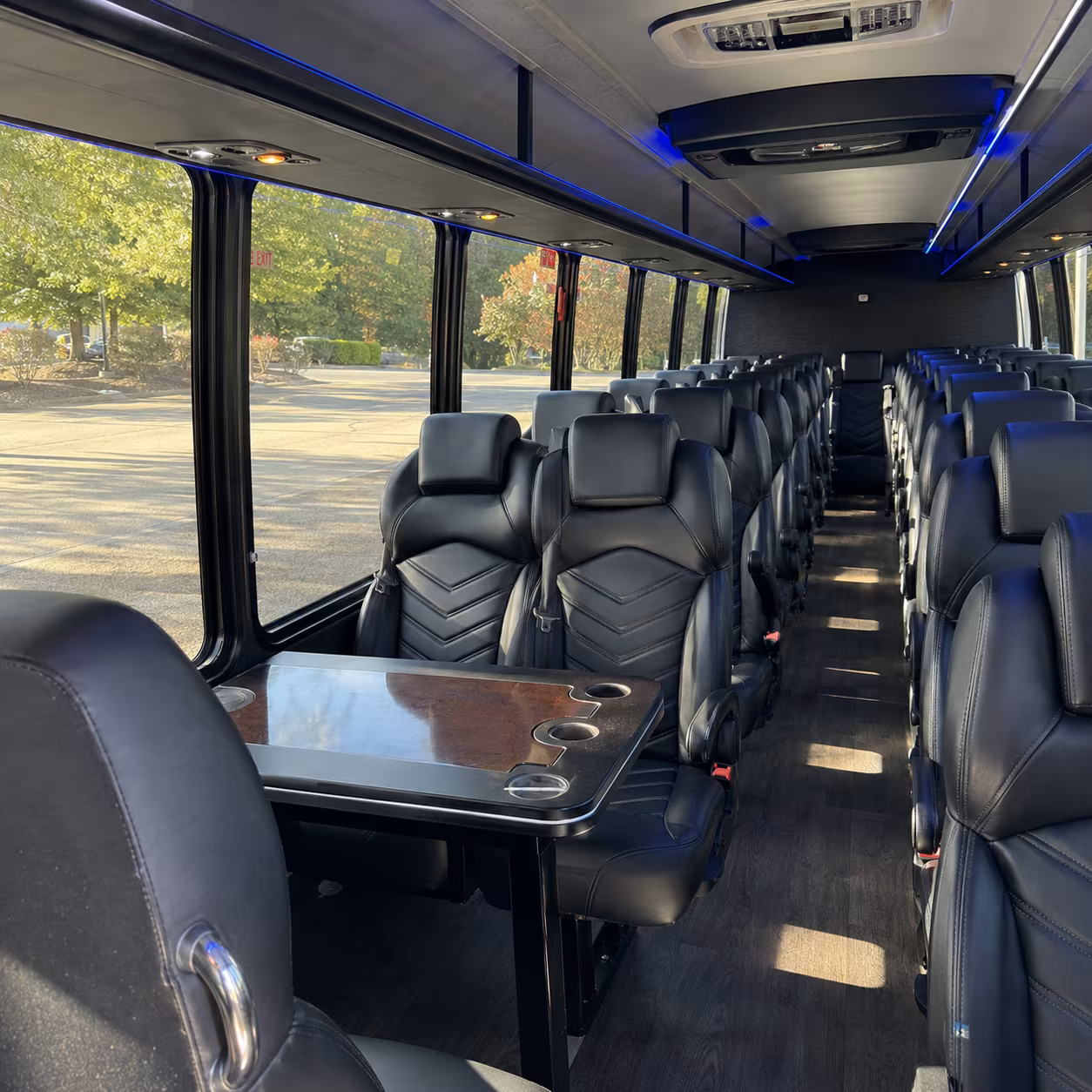 new rochelle 35 passenger minibus interior