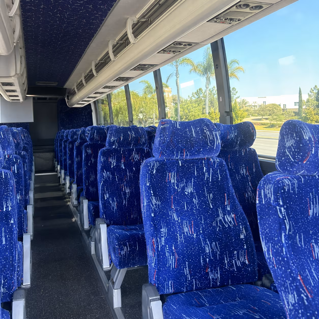 new rochelle 56 passenger charter bus inside