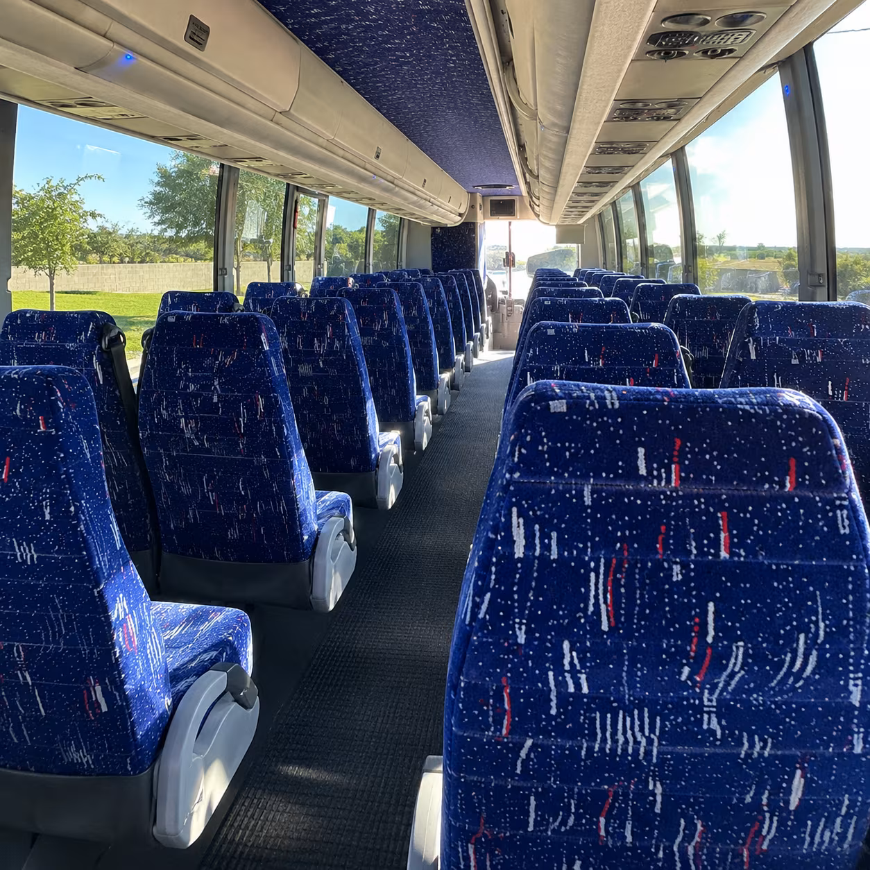 new rochelle 56 passenger charter bus interior